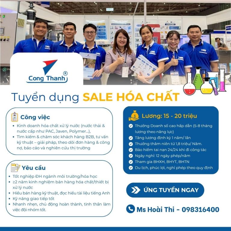 Kỹ sư kinh doanh hóa chất (ngành nước)